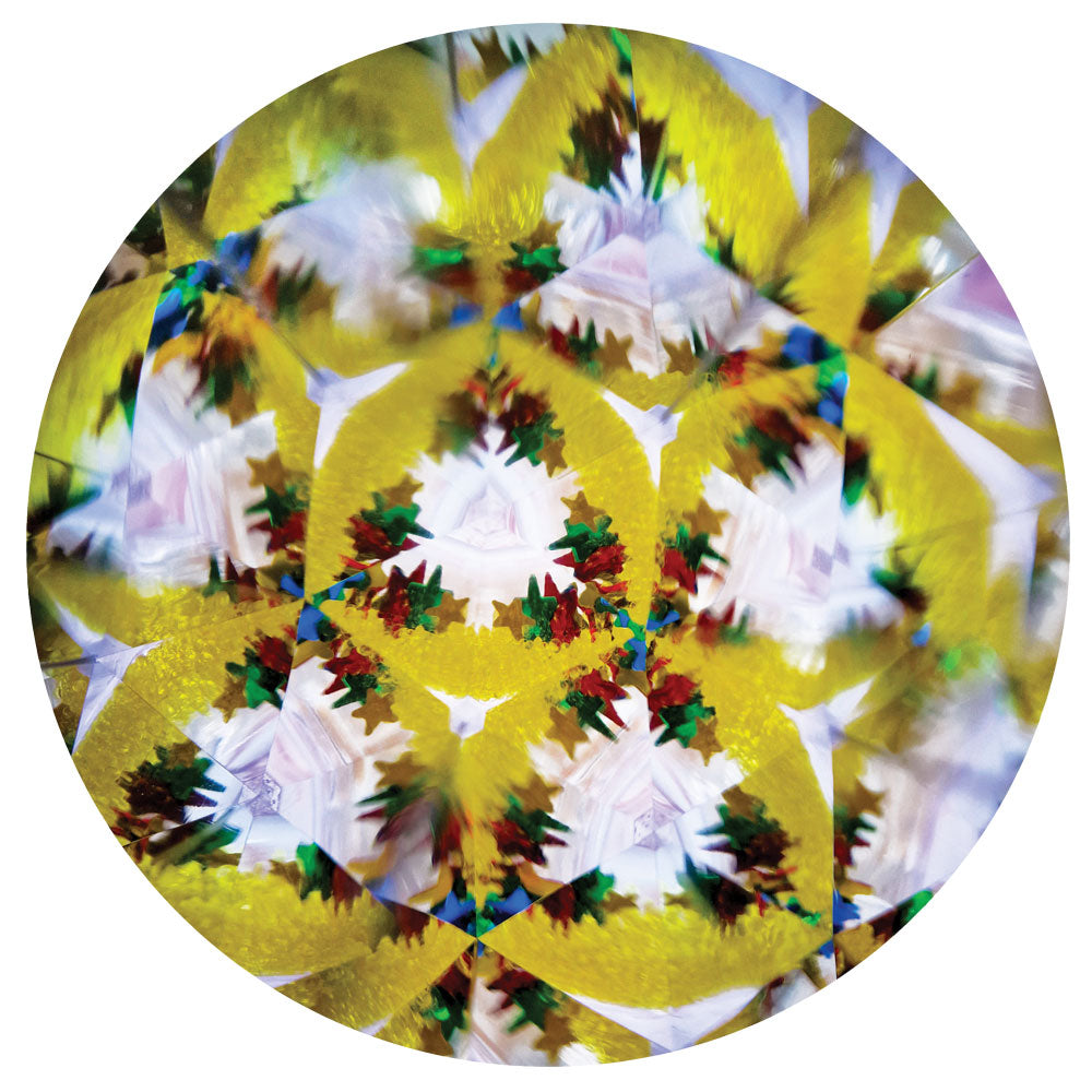 Svoora kaleidoskopas su tūbele, Geltoni raštai, 10 cm
