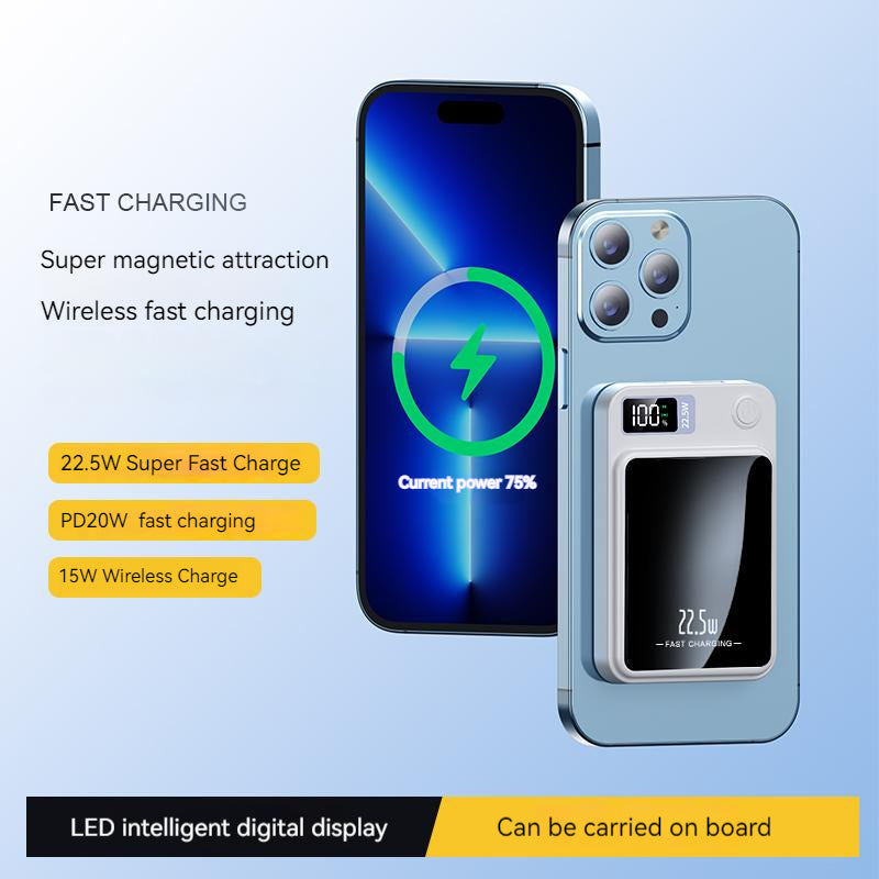 5000mAh Magnetinis Power Bank Su Belaidžiu Įkrovimu 22.5W Super Fast Charging