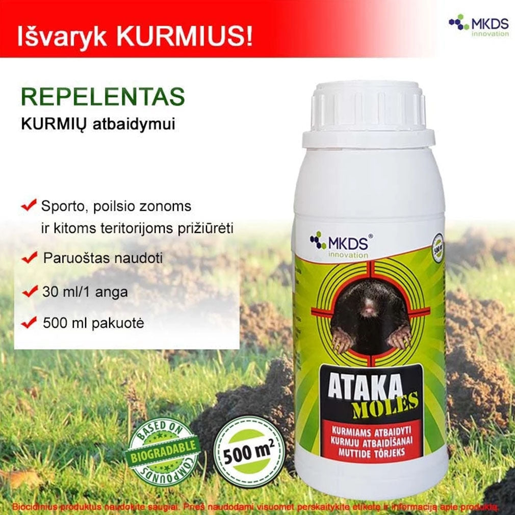 Ataka moles repelentas kurmiams atbaidyti, 500 ml