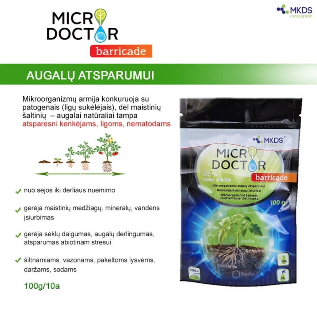Microdoctor barricade mikroorganizmai AUGALŲ ATSPARUMUI, 100 g