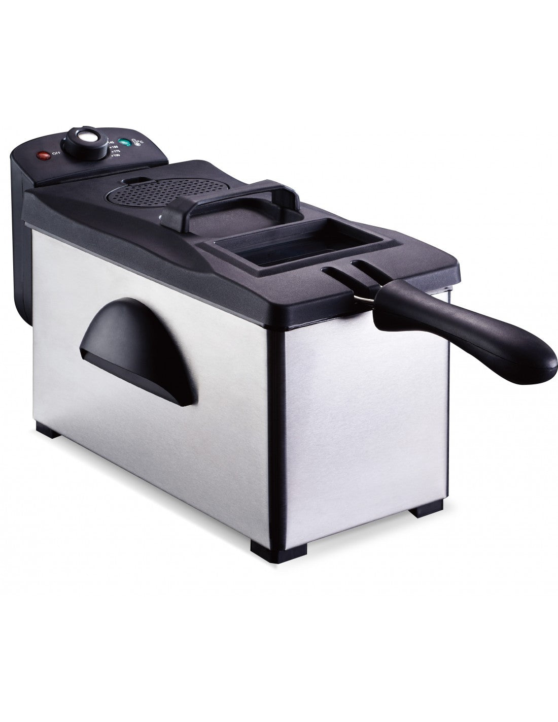 Elektrinė gruzdintuvė Oliver Voltz 55RP51980P, 2000W, 3L. Nuimamas indas, dangtis ir filtras, nerūdi