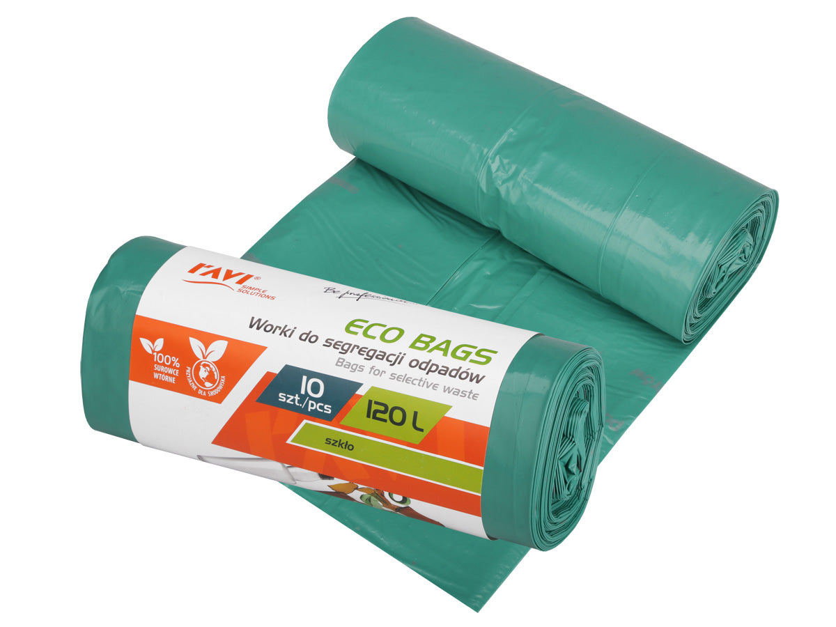 Rūšiavimo atliekų maišai – stiklui, 120 l, 10 vnt., 7.5 x 19.5 x 5, 00785, Simple Solution