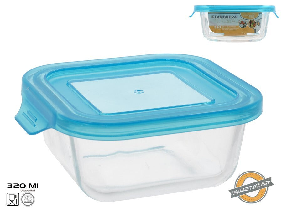 Kvadratinė stiklinė pietų dėžutė 320 ml, 5 x 13,2 x 11,7 cm, KITCHEN&GO