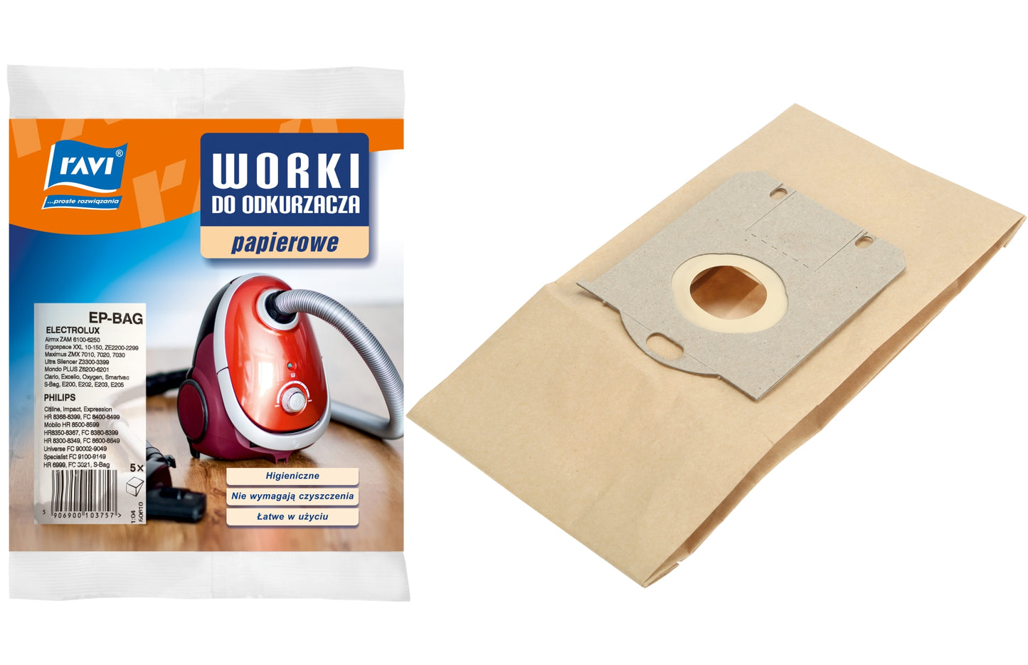 Electrolux/Philips EP-BAG dulkių siurblio maišeliai, 5 vnt., 20 x 2 x 30, 10375, Simple Solution