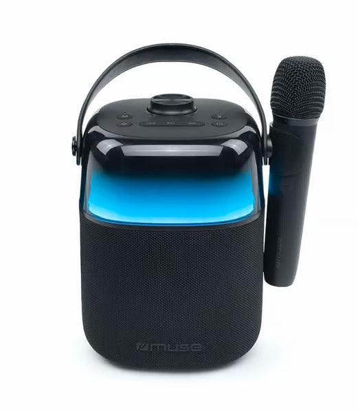 Įkraunama Bluetooth karaoke garso sistema su belaidžiu mikrofonu ir lengva muzika, 30 W, MUSE, M 5