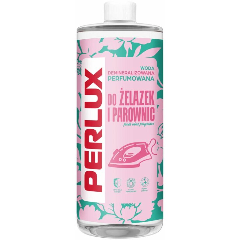 PERLUX kvapnusis vanduo lygintuvams ir garintuvams, 975 ml. Dėžėje 6 vnt.