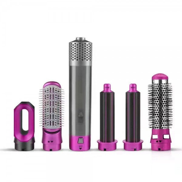 Rosberg 555R51100W, plaukų formavimo rinkinys 5 in 1, 1000W, 5 antgaliai, pakabinimo kilpa, violetin