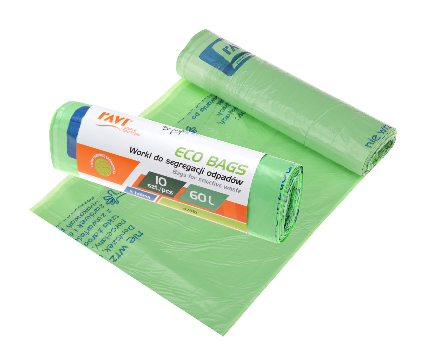 Rūšiavimo atliekų maišai, 60 l, 10 vnt., stiklui, 3.5 x 6.5 x 19, 00789, Simple Solution