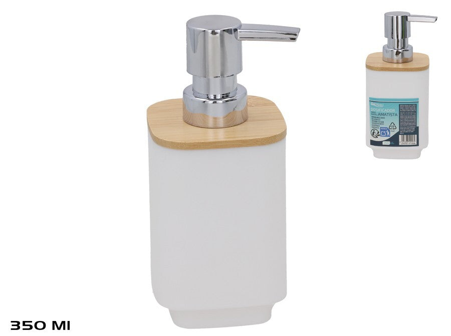 Bambukinis muilo dozatorius, 350 ml, 7.50 x 7.50 x 16.50, BATH&GO