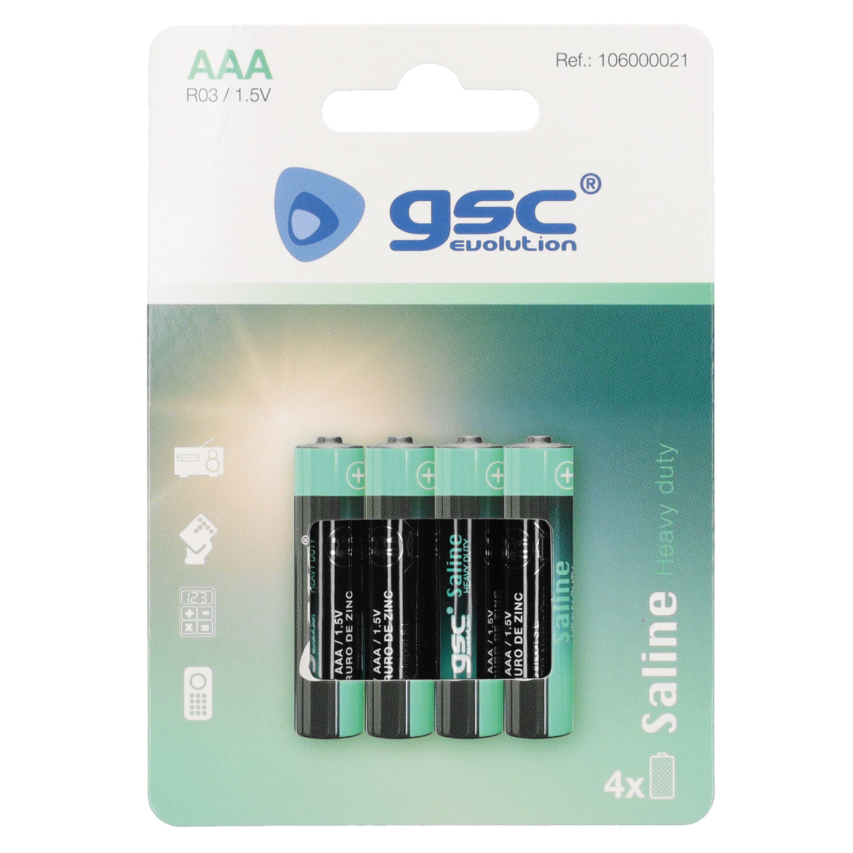 GSC evolution Heavy Duty R03 (AAA) baterijos, 4 vnt./lizdinėje pakuotėje, 106000021
