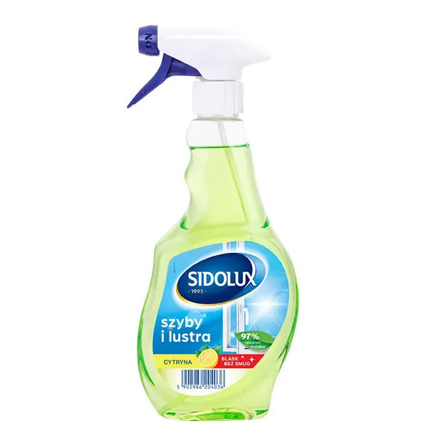 SIDOLUX CRYSTAL stiklų valiklis su citrinų aromatu, 500 ml. Dėžėje 10 vnt.