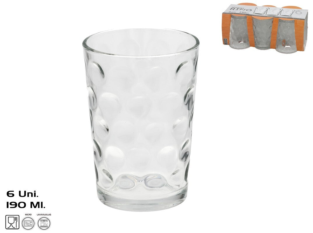 Stiklinės (6 vnt.) 190 ml, 10 x 9 x 7 cm, KITCHEN&GO