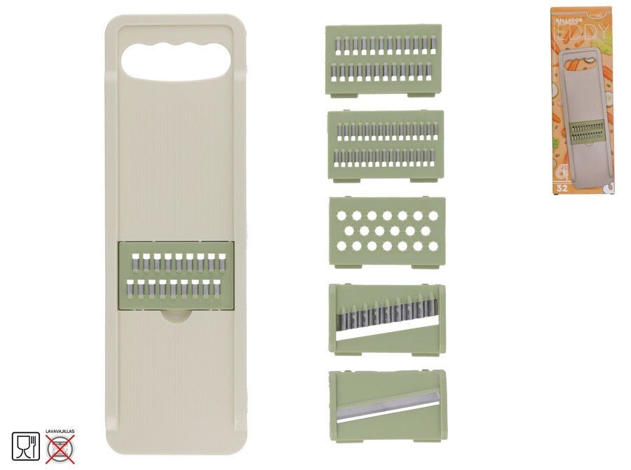 Daržovių tarka su 6 peiliukais, žalia, 2 x 31,5 x 10,3 cm, KITCHEN&GO