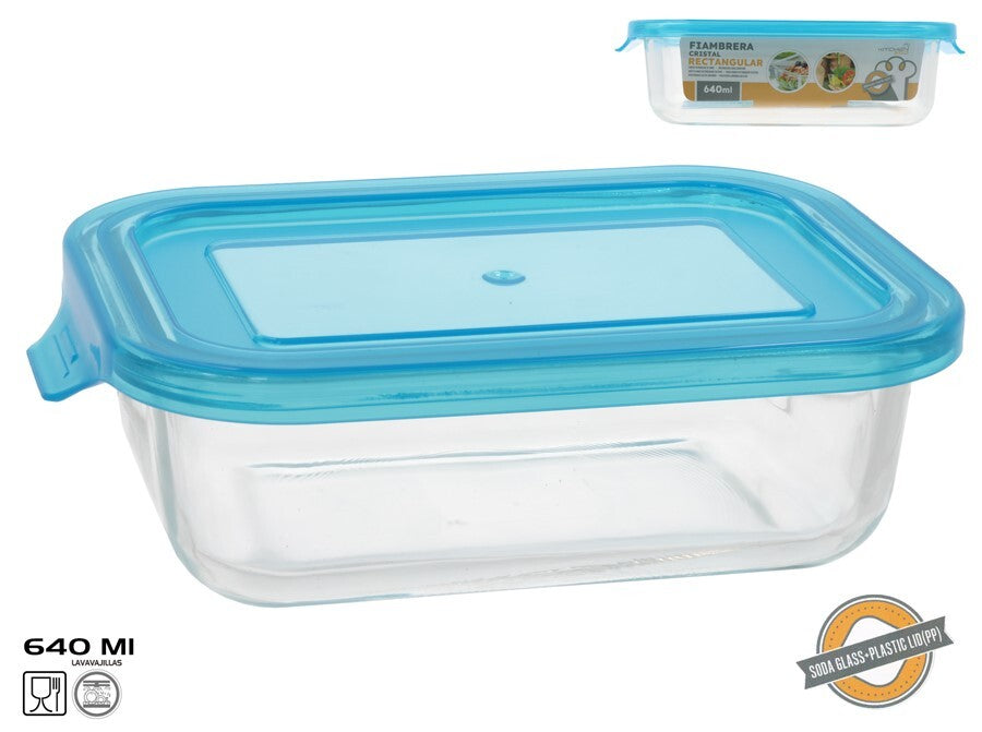 Stačiakampė stiklinė pietų dėžutė 640 ml, 5,5 x 19,5 x 13 cm, KITCHEN&GO