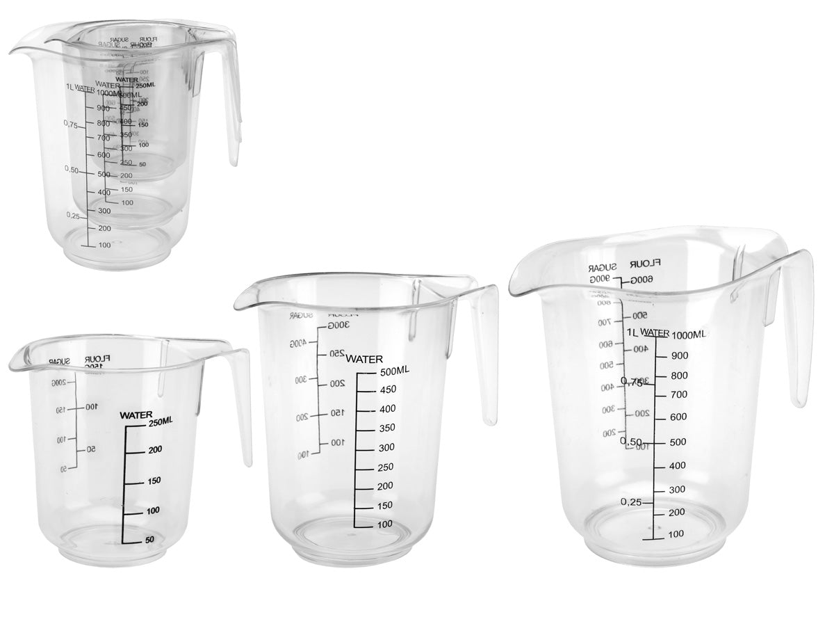 Matavimo ąsotis, 3 vnt. rinkinys (0.25L, 0.5L, 1L), 12 x 15 x 15.5, 50241, RAVI Decor