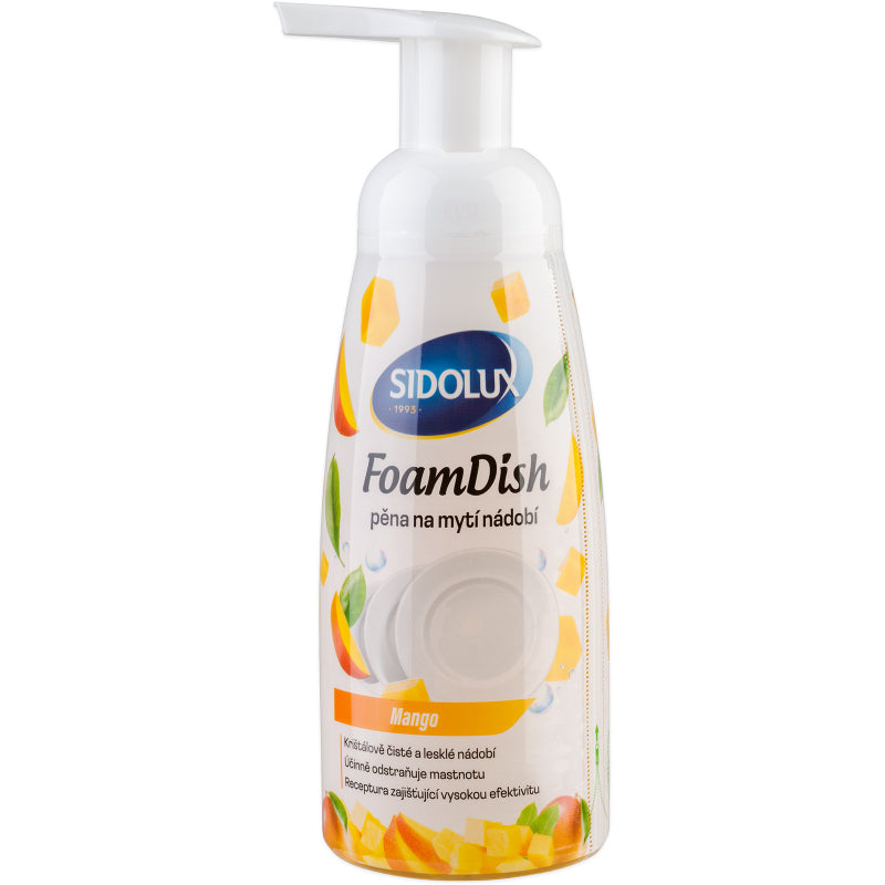 SIDOLUX FOAMDISH putojantis indų ploviklis su mangų kvapu, 300 ml. 12 vnt. dėžėje.