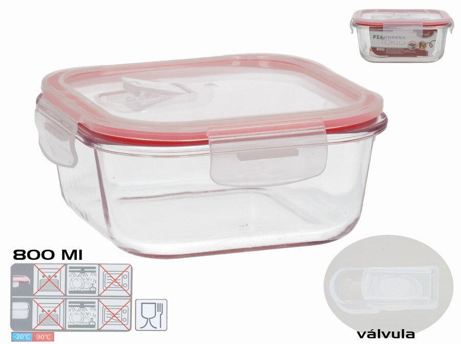 Kvadratinė pietų dėžutė 800 ml, 7 x 15,5 x 15,5 cm, KITCHEN&GO