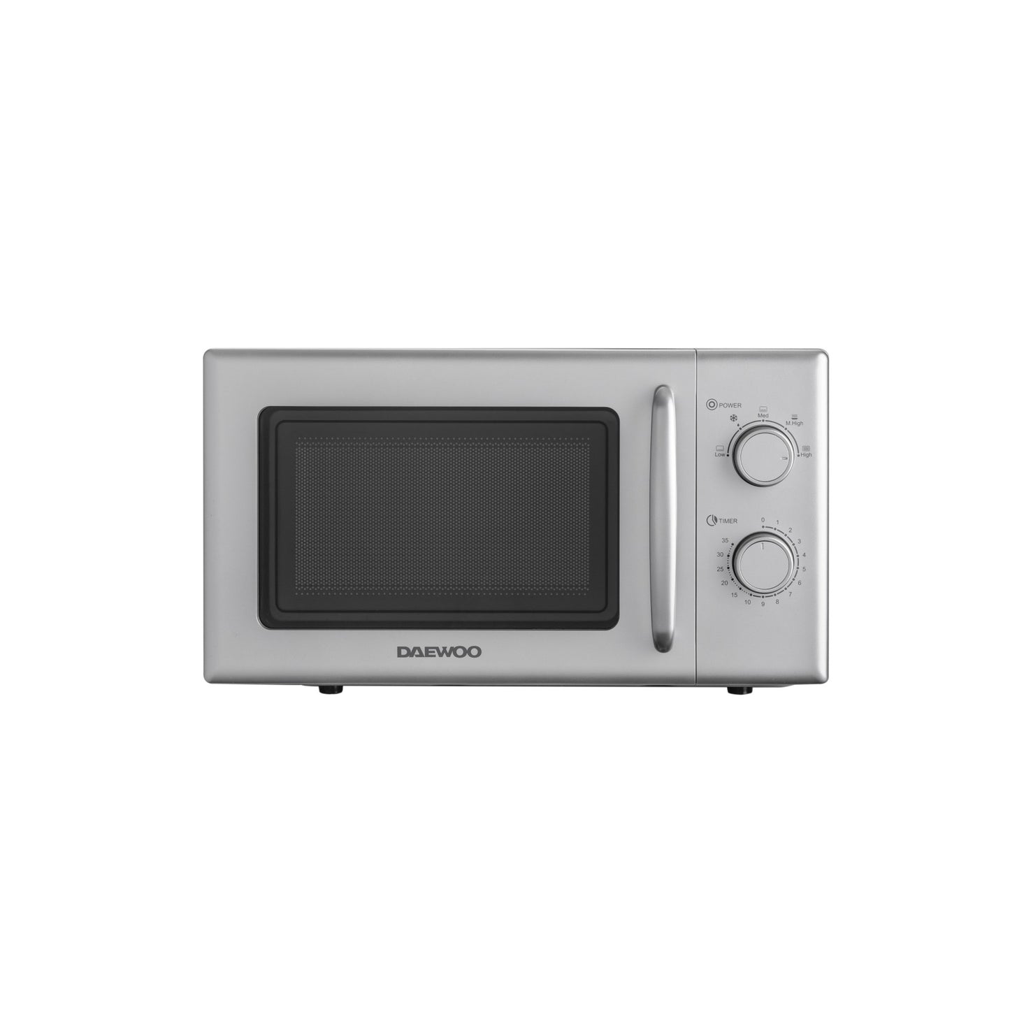 Mikrobangų krosnelė Daewoo KOR 6S20S 2, 20 l, 700 W, 5 galios lygiai, garso signalas, sidabrinė