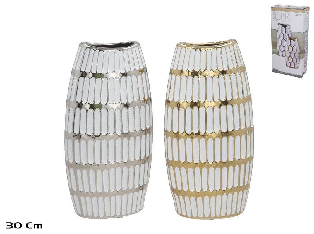 Keraminė vaza 14,5 x 7,5 x 30 cm, 2 rūšių, DECORLIFE