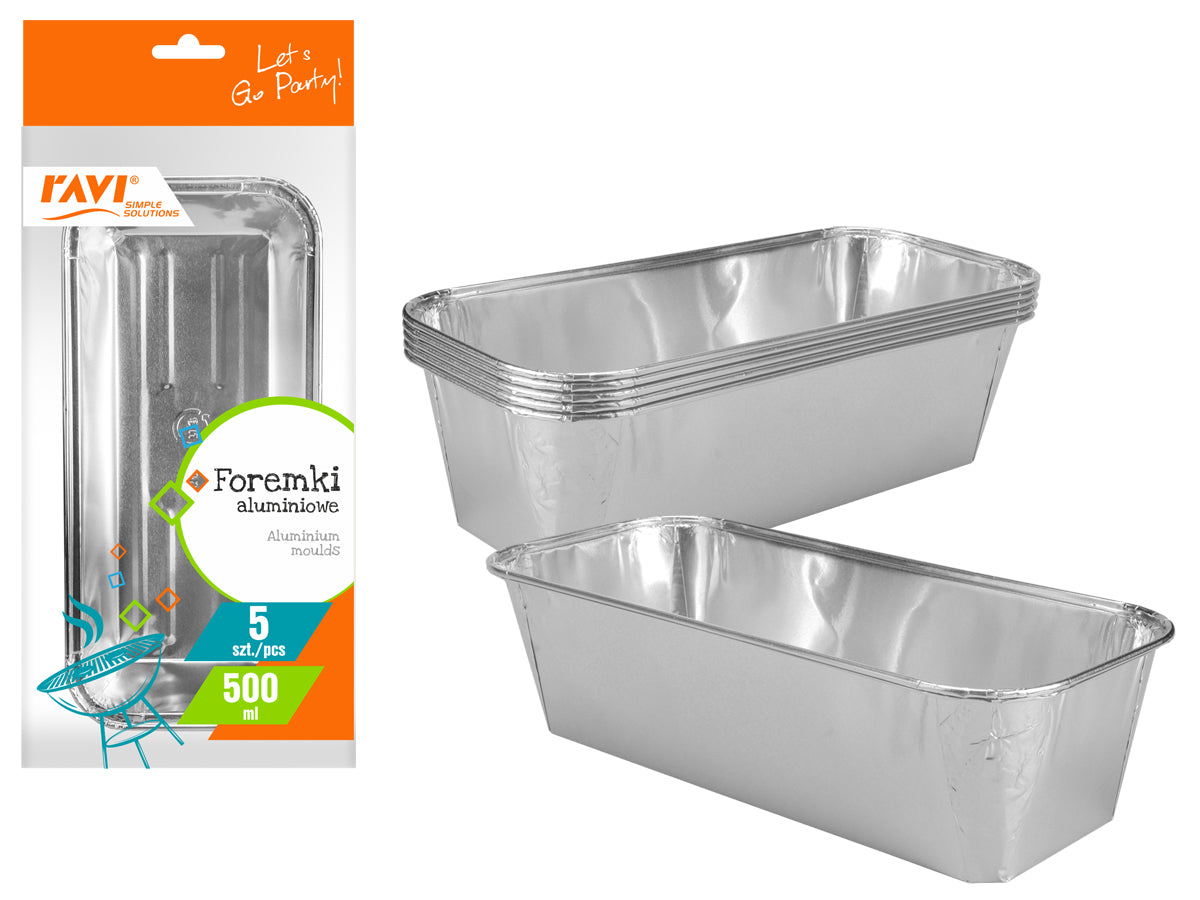 Aliuminio formos 500 ml, 5 vnt., 15.5 x 6.5 x 32.5, 00110, Simple Solution