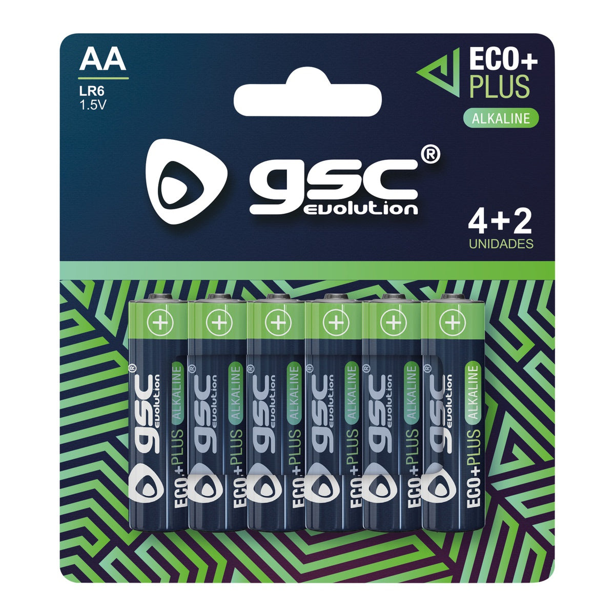 GSC EcoPlus alkaline LR6 (AA) šarminės baterijos, 6 vnt./pakuotėje, 106000053