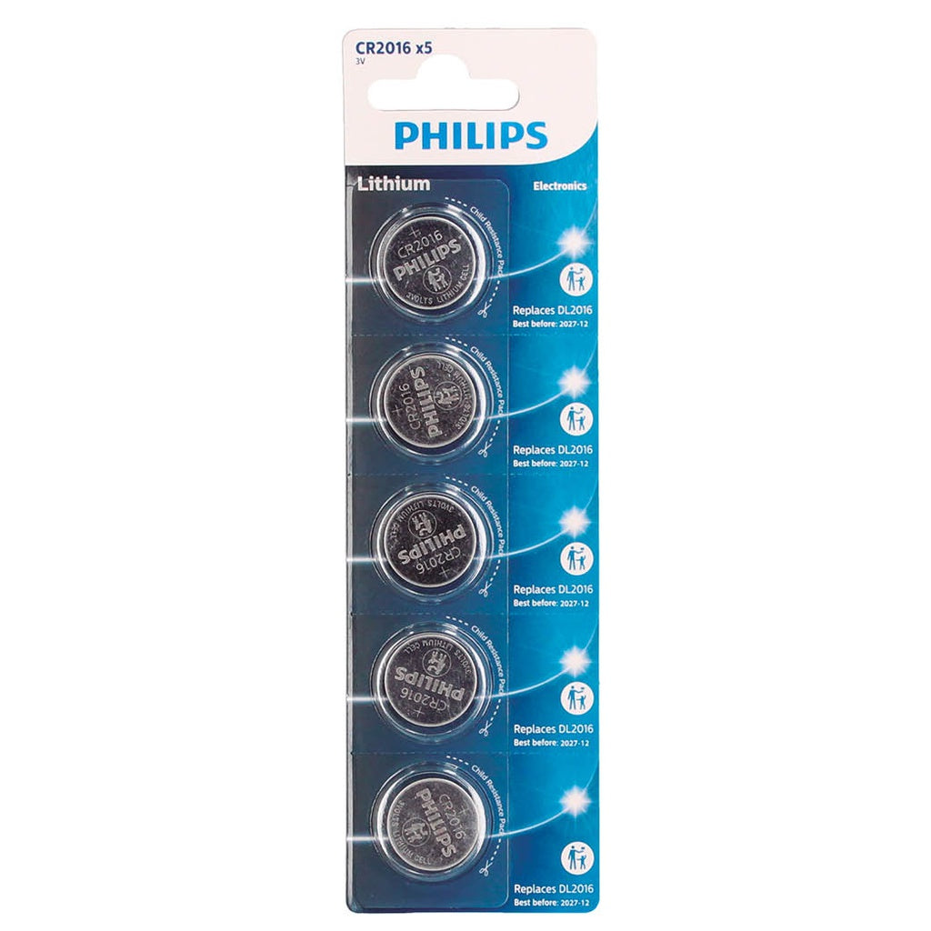 PHILIPS lithium CR2016 ličio baterijos, 5 vnt./lizdinėje pakuotėje, 106000018