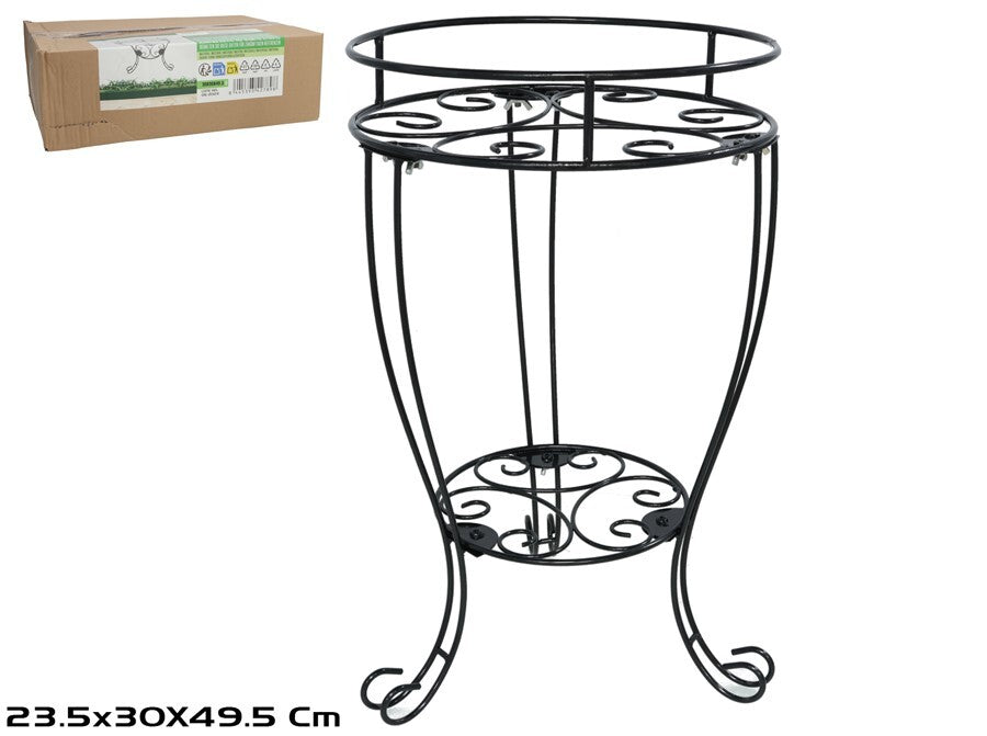 Dviejų aukštų gėlių vazonas 30x30x49,5 cm juodas, GARDEN ENJOY
