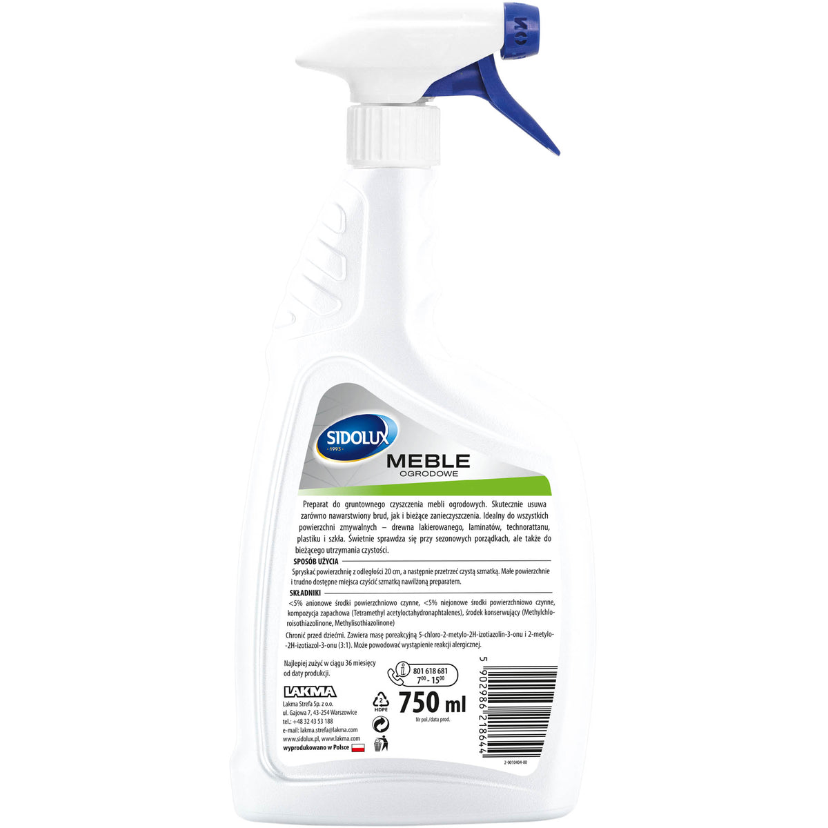 SIDOLUX HOME & GARDEN sodo baldų valiklis, 750 ml. 8 vnt. dėžėje.