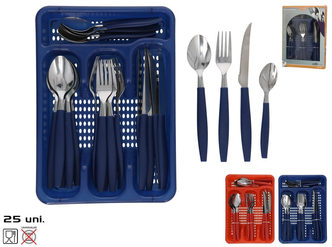 25 dalių stalo įrankių rinkinys, 2 rūšių, 3,5 x 29 x 20 cm, KITCHEN&GO