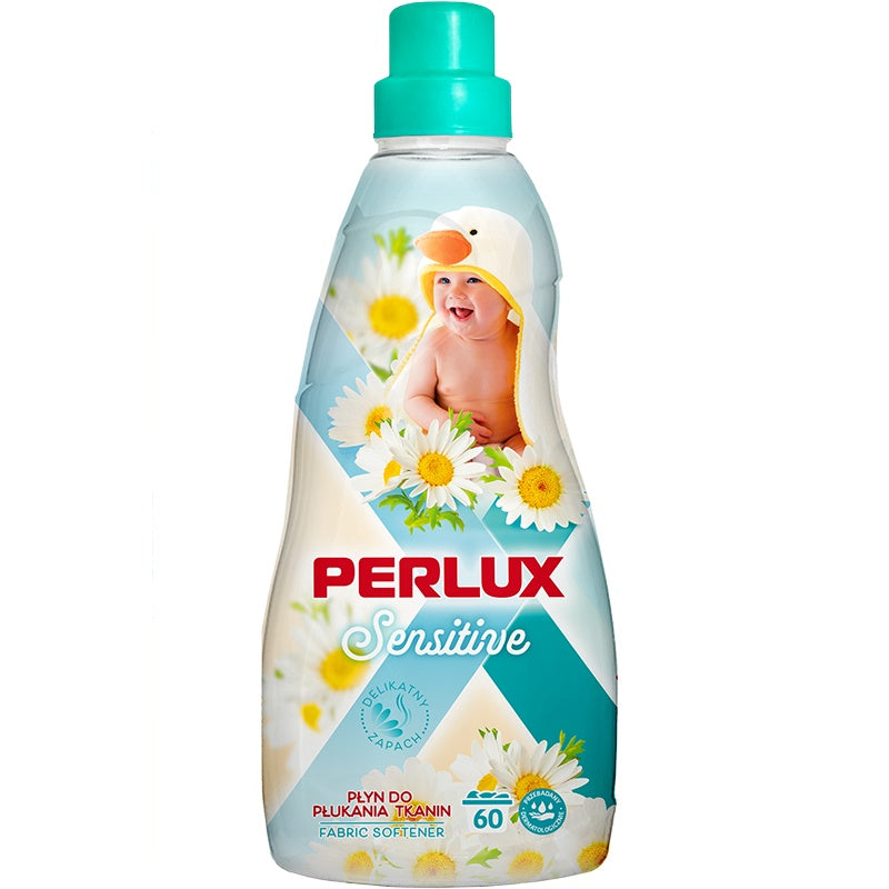 PERLUX Sensitive hipoalerginis audinių minkštiklis jautriai odai, 1,5 l. 6 vnt. dėžėje.