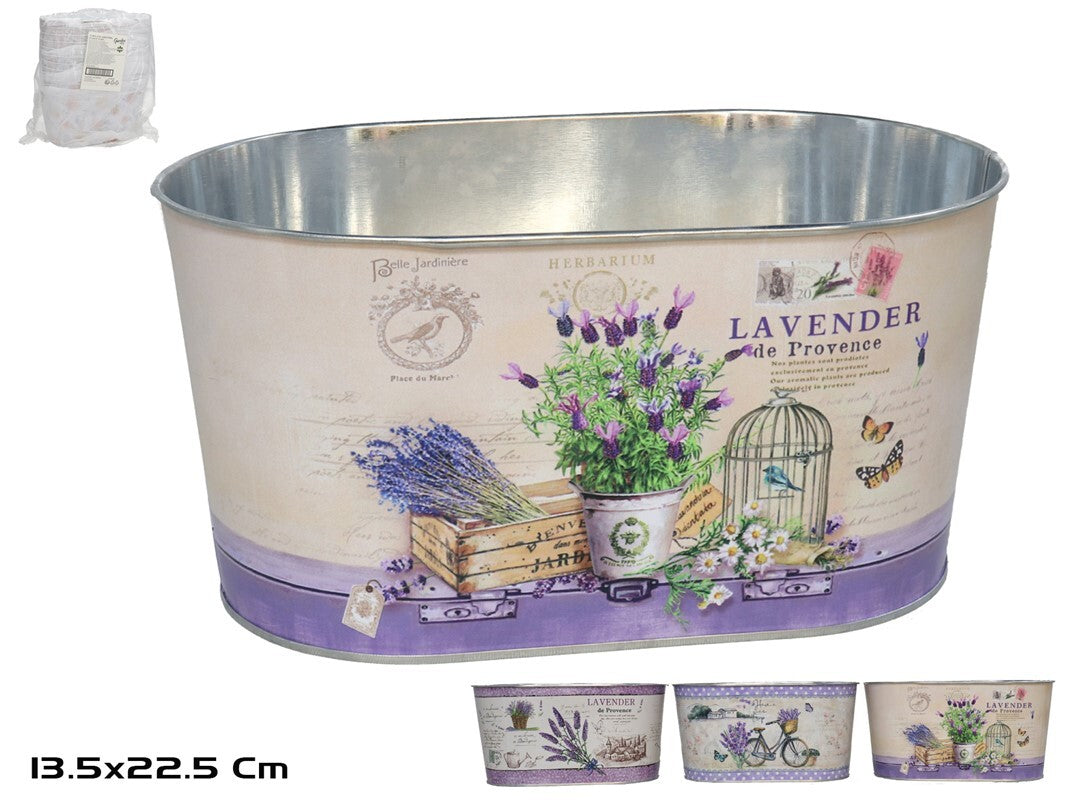 Ovalus cinkuotas kibiras Bejar 3 asortimentai 22,5x13,5x11 cm, GARDEN ENJOY