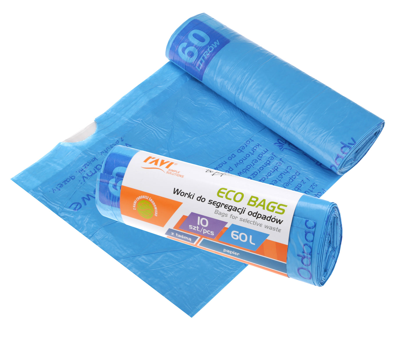 Rūšiavimo atliekų maišai, 60 l, 10 vnt., popieriui, 6 x 19 x 2.5, 00787, Simple Solution