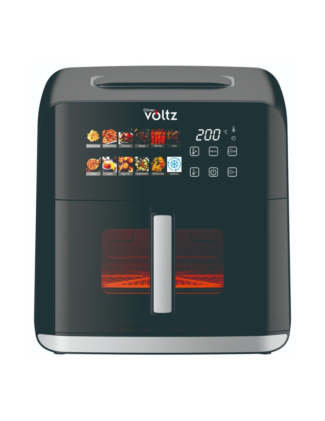 Karšto oro gruzdintuvė Oliver Voltz 5OV51980CF, 1800W, 8L talpa, LED ekranas