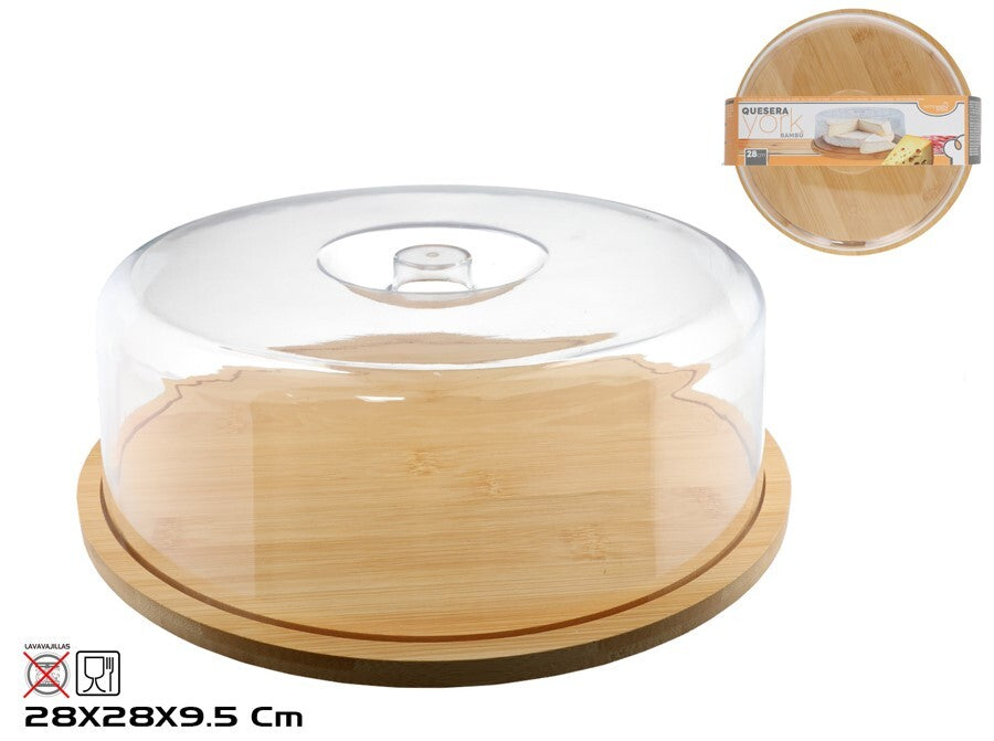 Sūrio dubuo, 28 cm, bambukas, 9,5 x 28 x 28 cm, KITCHEN&GO