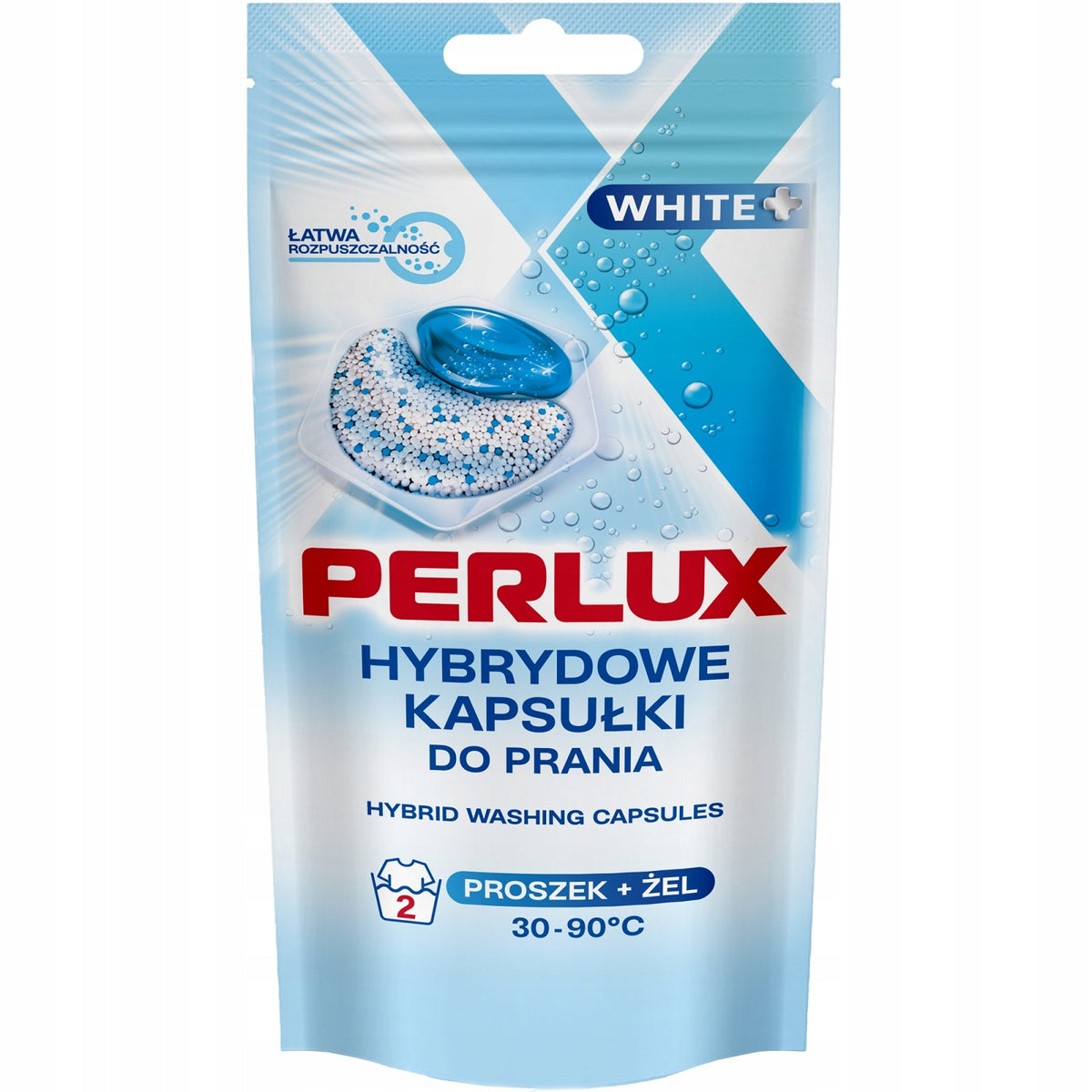 PERLUX SUPER COMPACT WHITE koncentruotos skalbimo kapsulės baltiems audiniams, 2 vnt. Dėžėje 20 paku