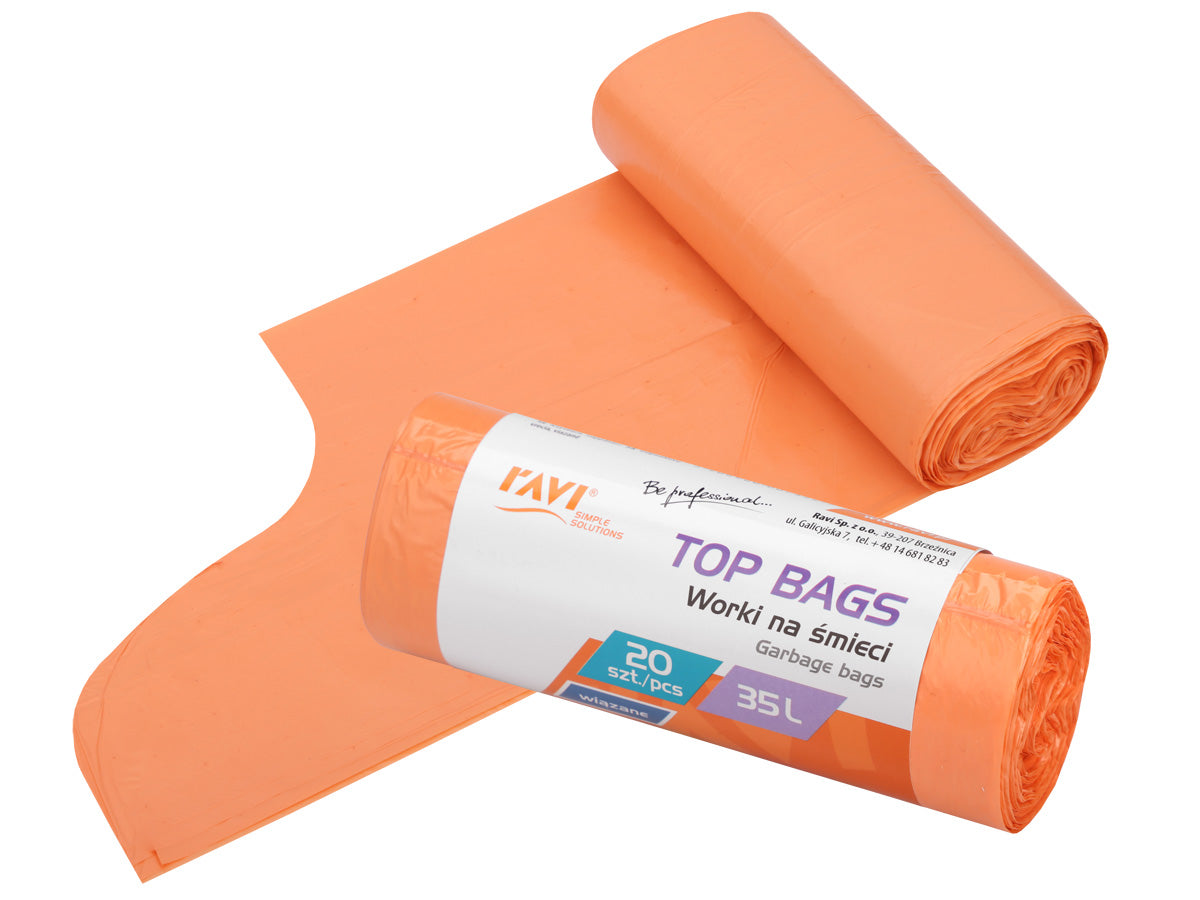 TOP BAGS užrišami šiukšlių maišai 35 l LD/HD, 20 vnt., 13.5 x 4 x 4, 00735, Simple Solution