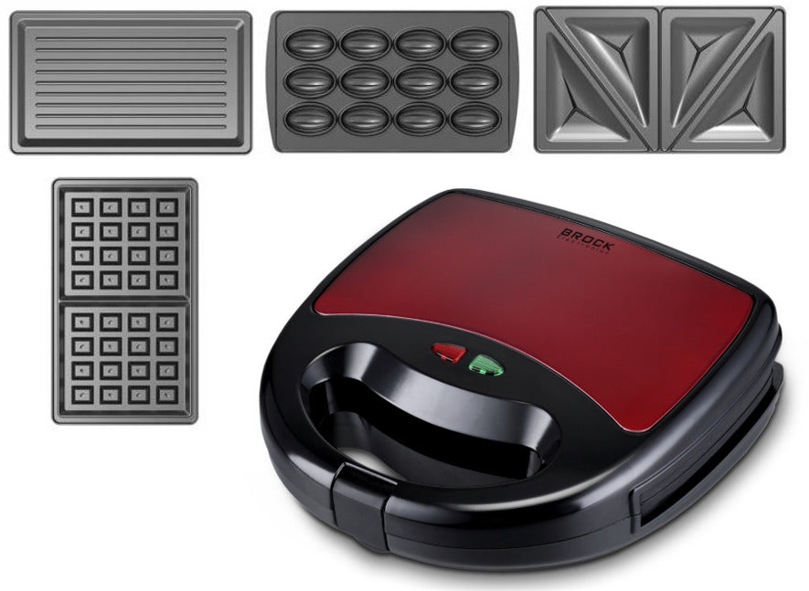 Sumuštinių keptuvė su 4 plokštelėmis vienoje BROCK SSM 6004 RD, 750 W