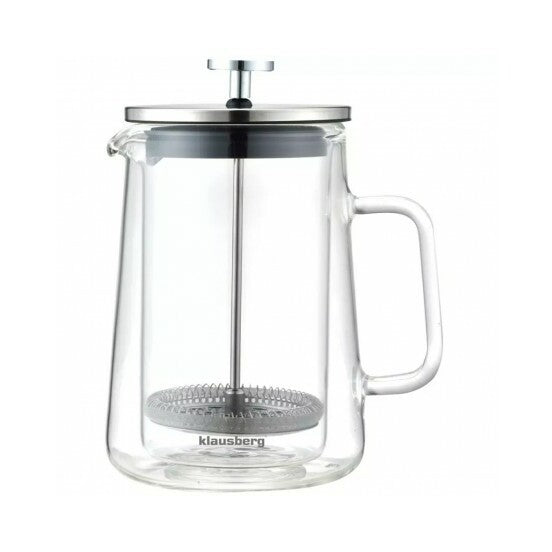Stūmoklinis kavos/arbatos virimo aparatas, stiklinis, 0,60L Klausberg KB 7685