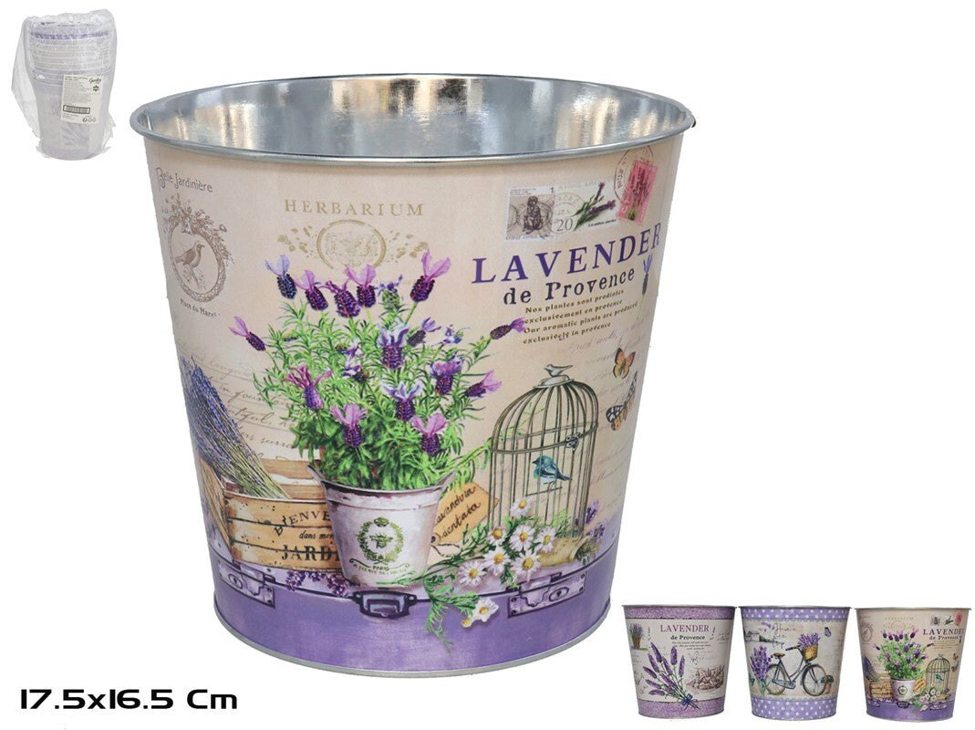 Ovalus cinkuotas kibiras Bejar 3 asortimentai 17,5x16,5x13 cm, GARDEN ENJOY