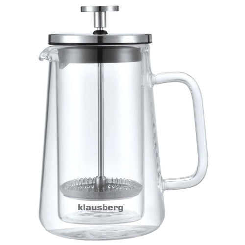 Stūmoklinis kavos/arbatos virimo aparatas, stiklinis, 0,35L Klausberg KB 7684