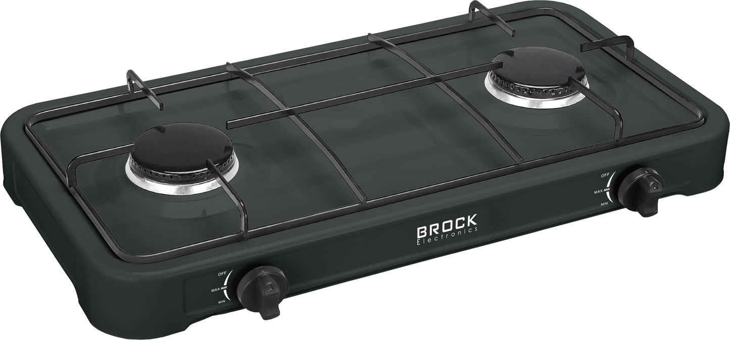 Dviejų žiedų dujinė kaitlentė, juoda BROCK GS 2002 BK