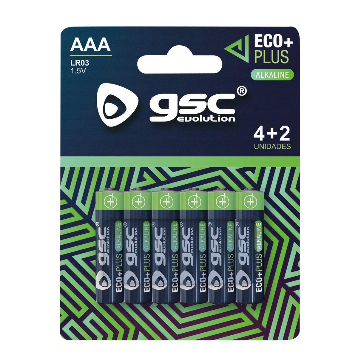 GSC EcoPlus alkaline LR03 (AAA) šarminės baterijos, 6 vnt./pakuotėje, 106000052