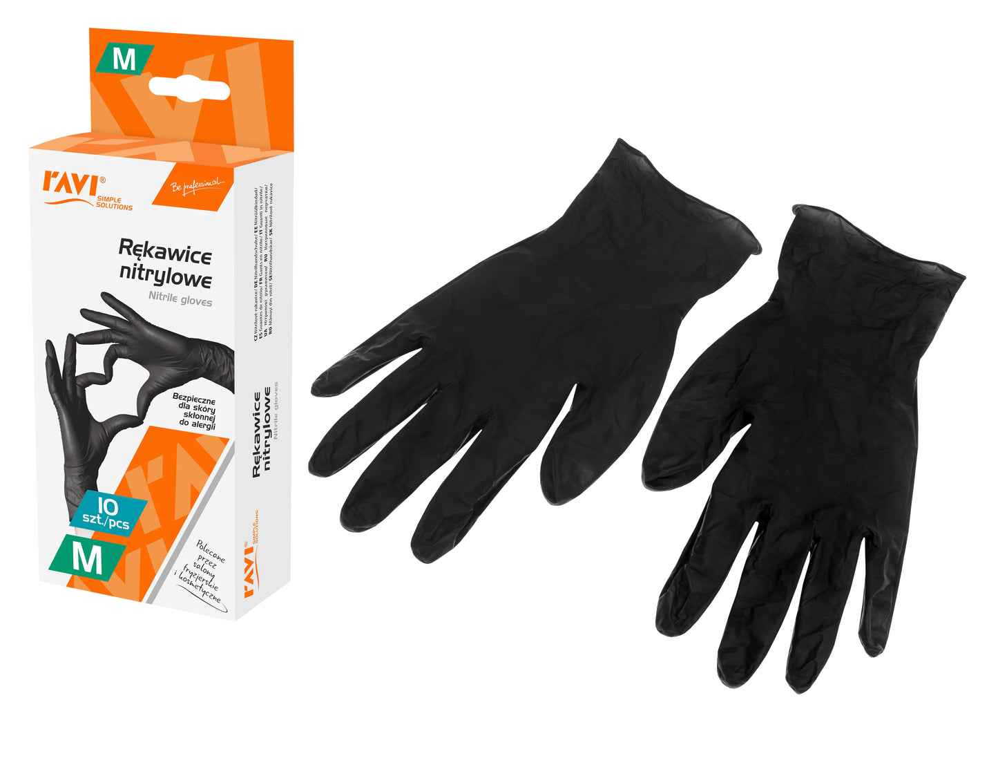 Nitrilinės pirštinės BLACK, 10 vnt., M, 8.5 x 4.2 x 20, 00966, Simple Solution