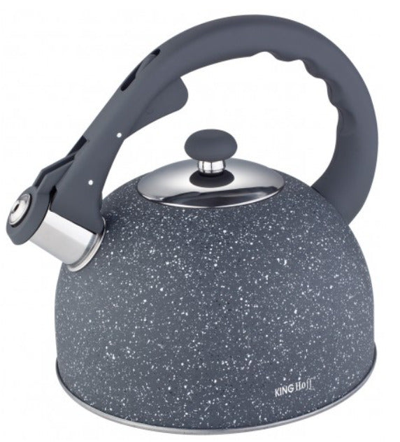 Virdulys, tradicinis, plieninis, pilkai marmurinis, 2,6l Kinghoff.