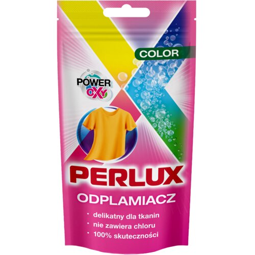 PERLUX dėmių valiklis spalvotiems audiniams, 100 ml paketėlis. Dėžėje 15 vnt.