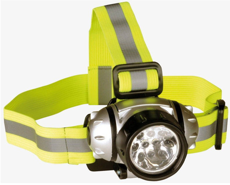 Galvos žibintas su 10 LED, sidabrinis/juodas, 4002626, Heitech