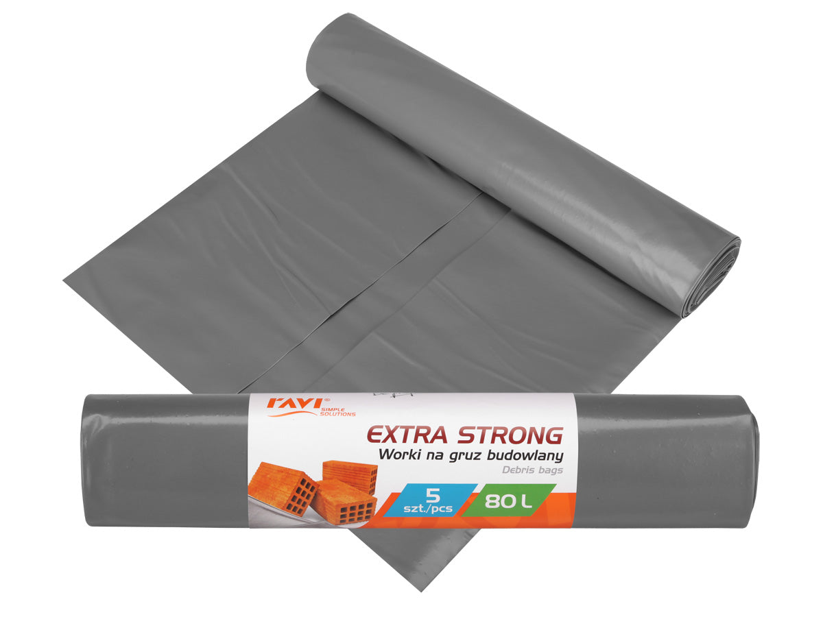EXTRA STRONG šiukšlių maišai, 80 l LDPE, 5 vnt., 31.5 x 6 x 6, 00717, Simple Solution