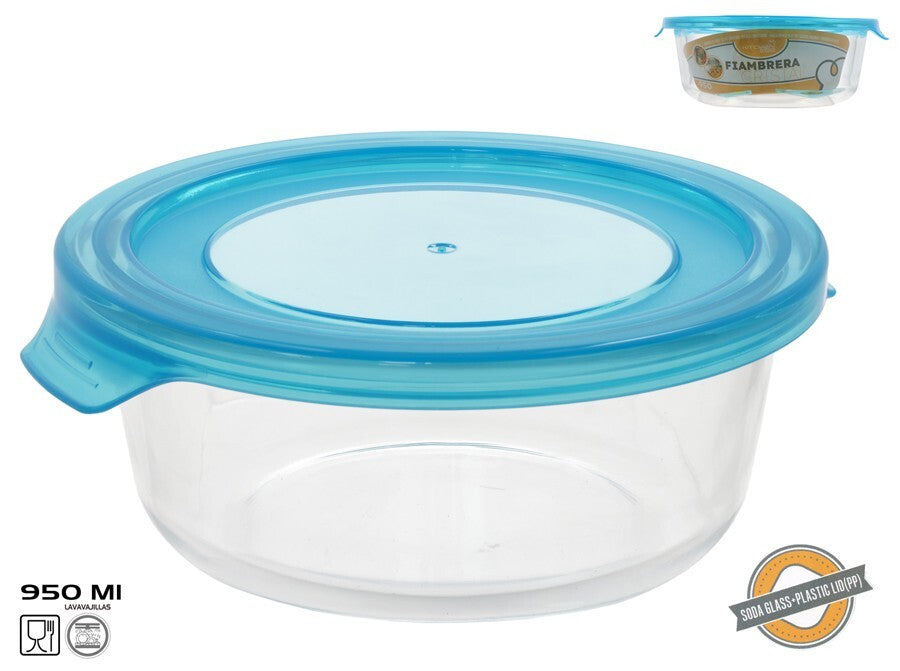 Apvali stiklinė pietų dėžutė 950 ml, 7 x 19,2 x 17,6 cm, KITCHEN&GO