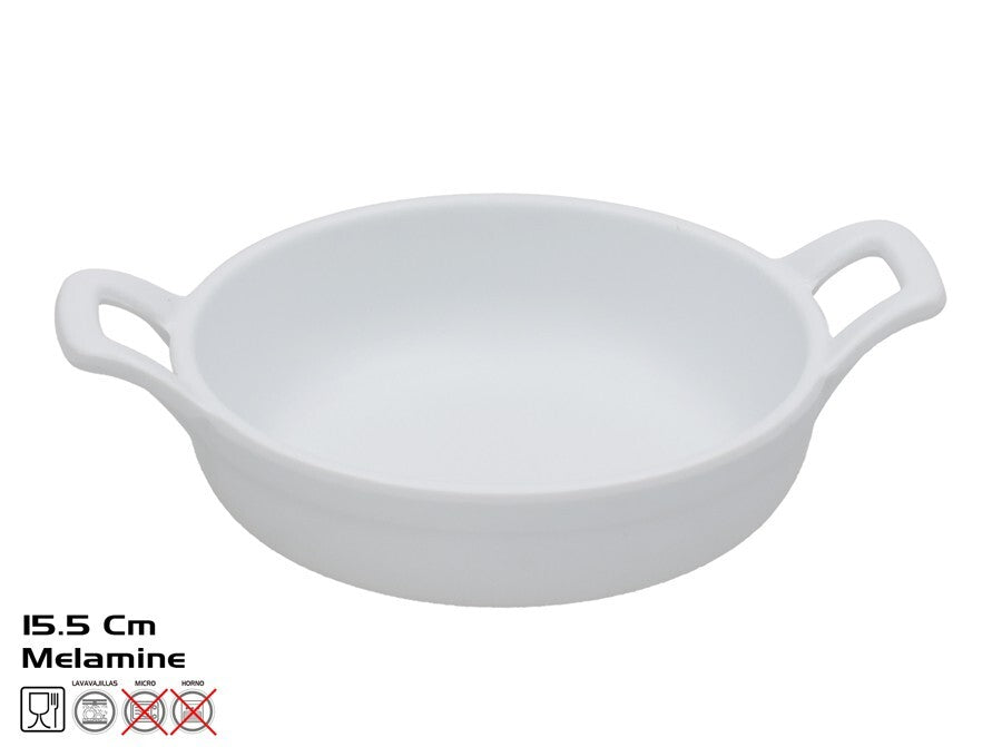Baltas kepimo indas su rankenomis 15,5 cm, 12x15,5x4,5 cm, KITCHEN&GO
