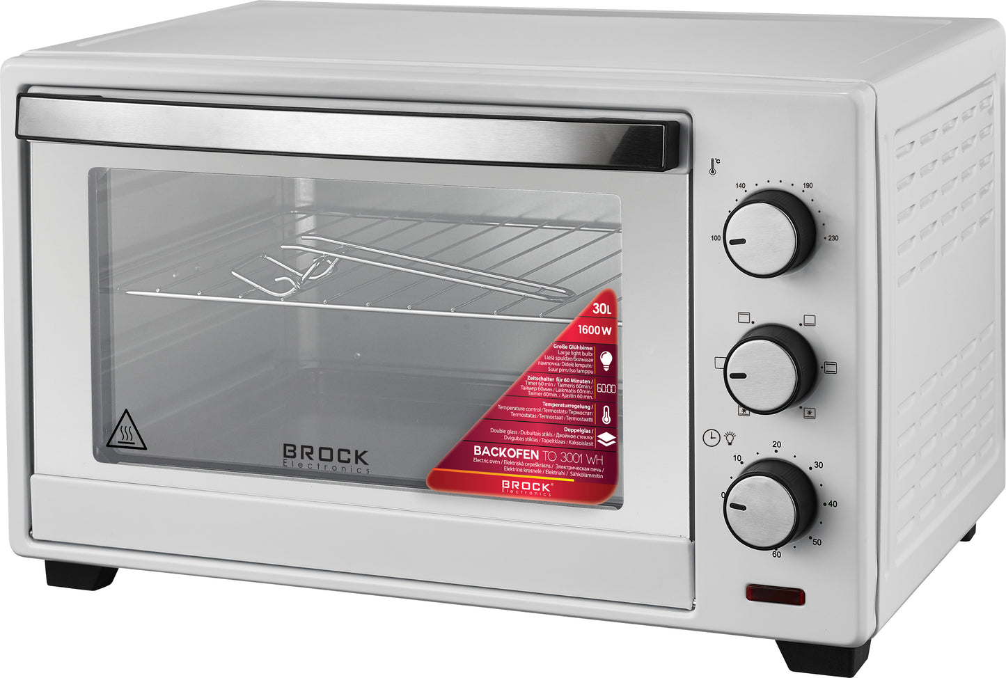 Orkaitė BROCK TO 3001 WH 30 L, 1600 W